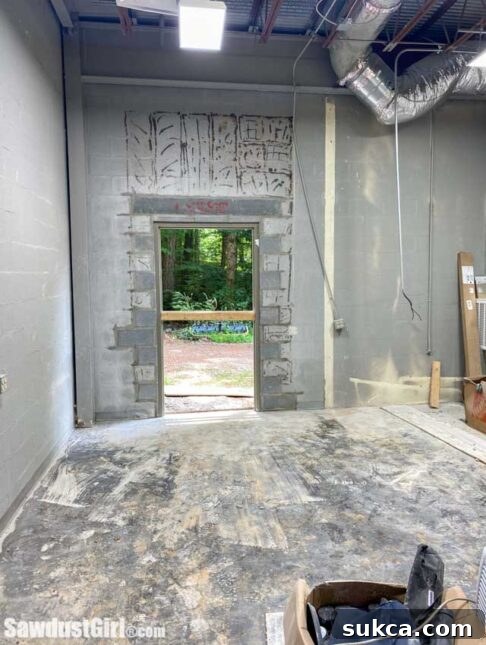 Completed new door in the back room of the shop.