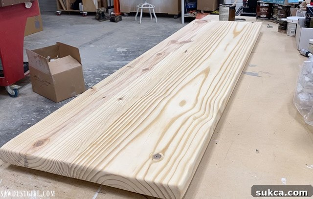 Craft Your Own Bench with Integrated Boot Storage 15 Finished benchtop piece awaiting stain