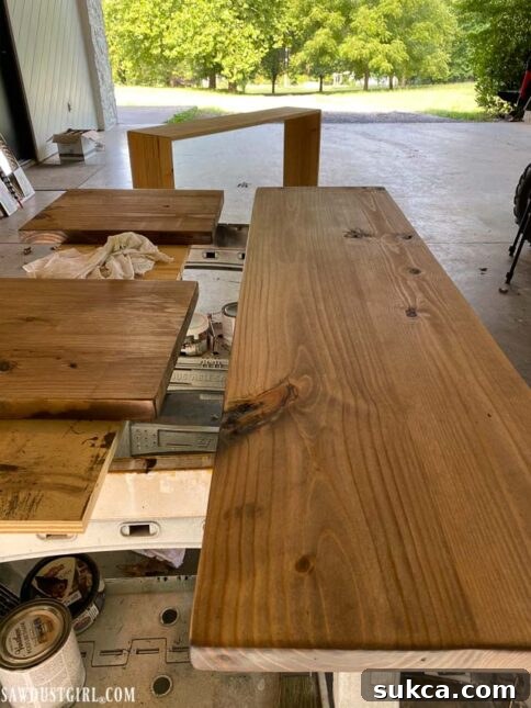 Craft Your Own Bench with Integrated Boot Storage 24 Bench piece after one coat of Liberon Finishing Oil