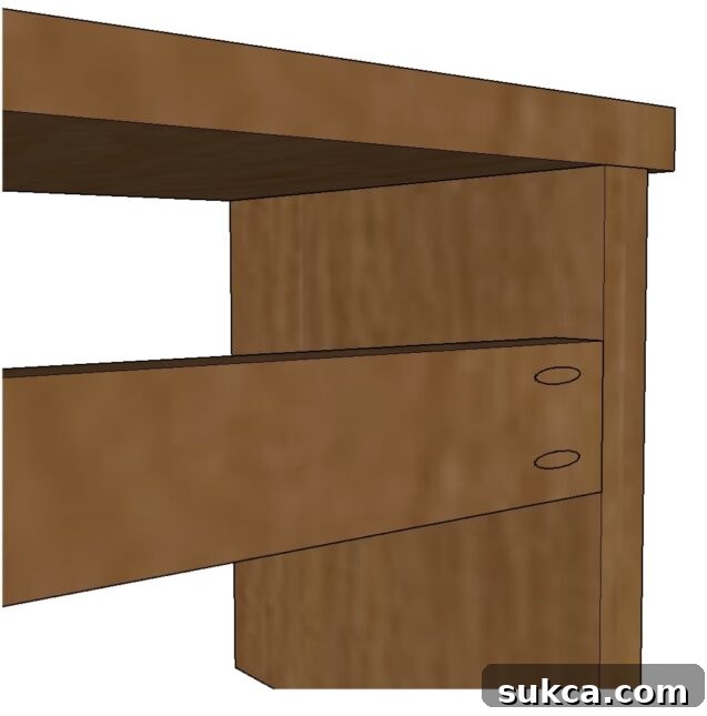 Craft Your Own Bench with Integrated Boot Storage 27 Diagram showing how to attach the boot rack to bench legs