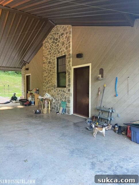 Craft Your Own Bench with Integrated Boot Storage 33 Before and after of the entryway makeover, showing the transformation