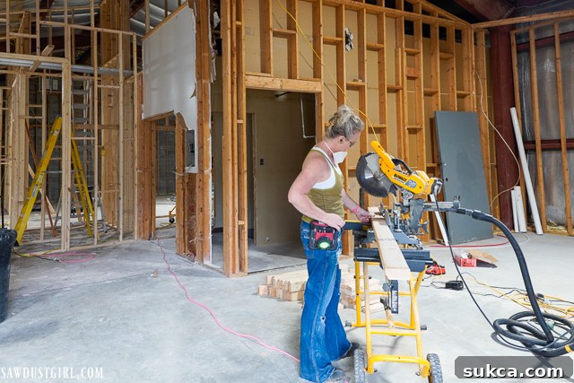 Interior Framing View View of interior framing from a low angle, highlighting ongoing structural work