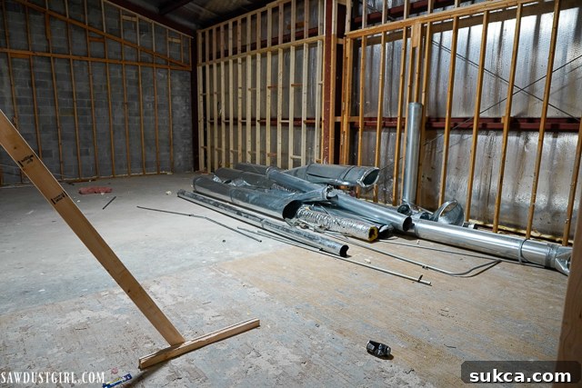 Ductwork Demolition Old HVAC ductwork being dismantled and removed