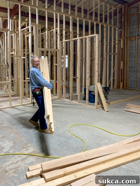 Loft Framing Begins Framing work progressing on the newly planned loft area in The Lodge