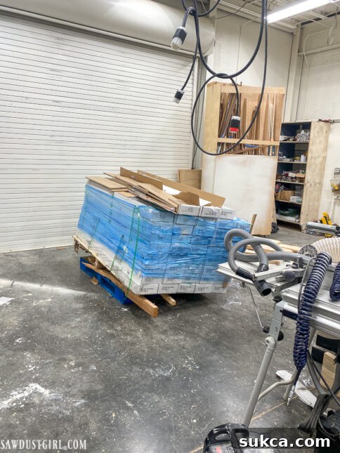 Flooring materials delivered for the Lodge