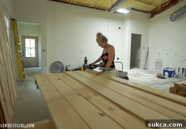 Cleaning and preparing pine wood planks for whitewashing, showing before and after