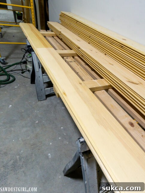 Comparison of sanded pine board and a board treated with a pale wood sealer