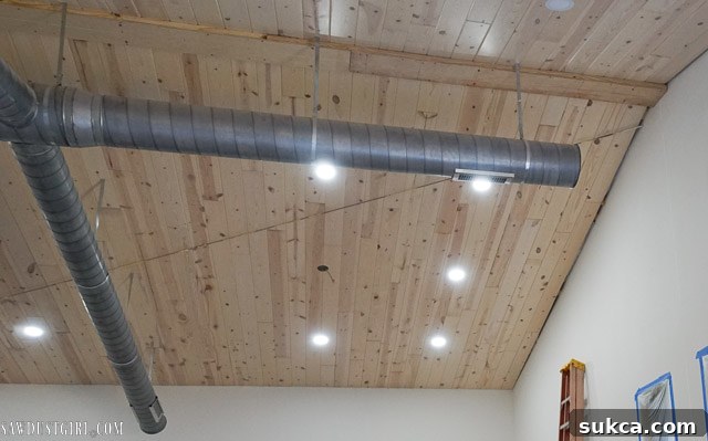 Close-up of the securely installed continuous nailer plate on the ceiling.
