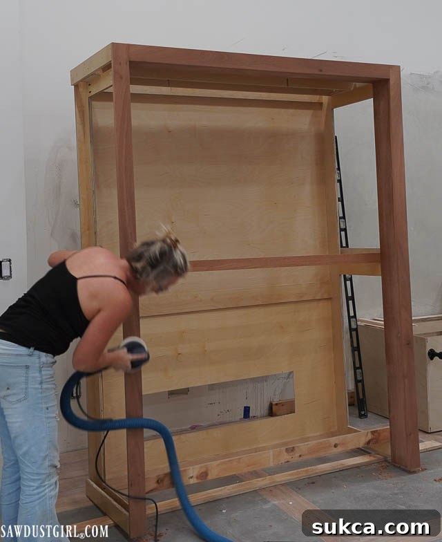 Side panels of the custom refrigerator cabinet