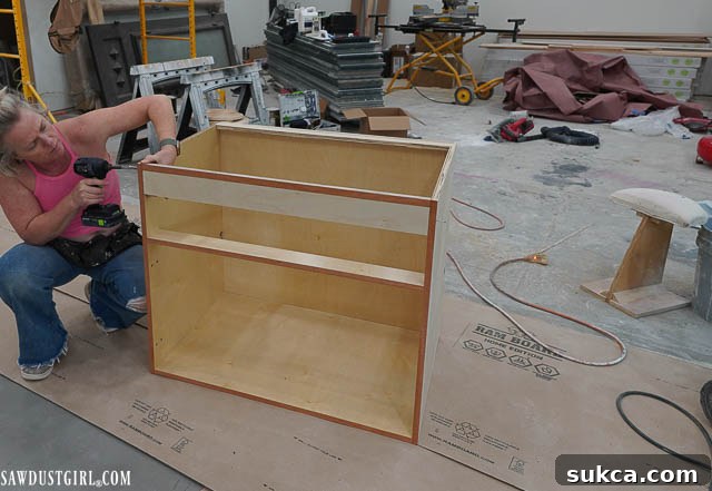 Initial construction of kitchen base cabinets