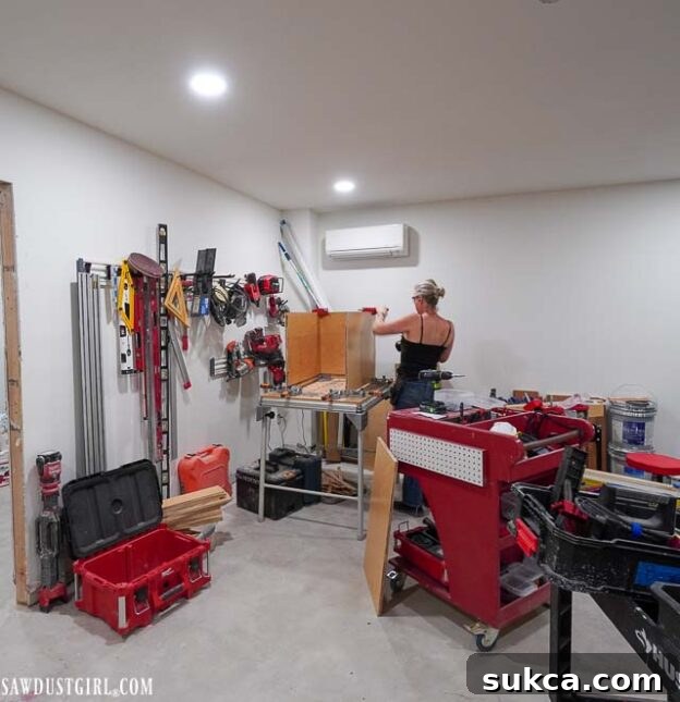 View of multiple cabinet boxes ready for installation
