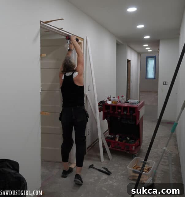 Working in the shared office space amidst ongoing renovation