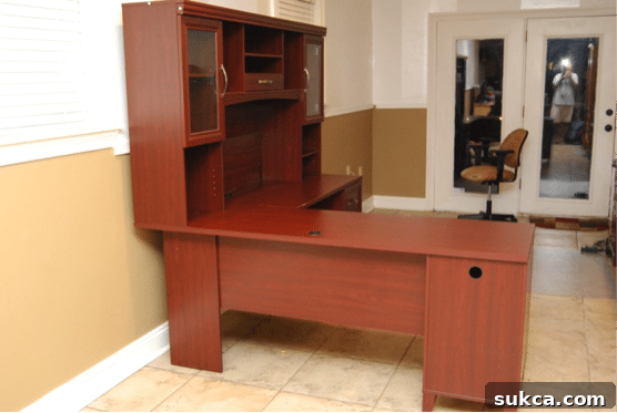 Before: Old Office Furniture Ready for Removal