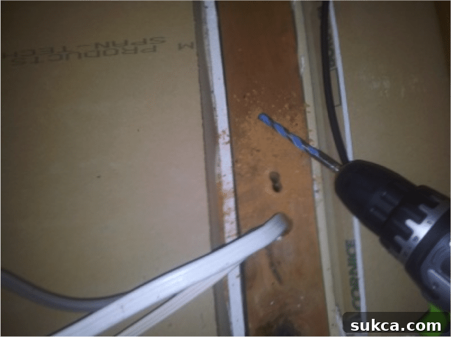 Successful Electrical Routing for Built-ins Completed electrical wiring for built-in lights in bedroom