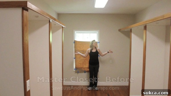 Master closet remodel - before and after photos highlighting the incredible transformation