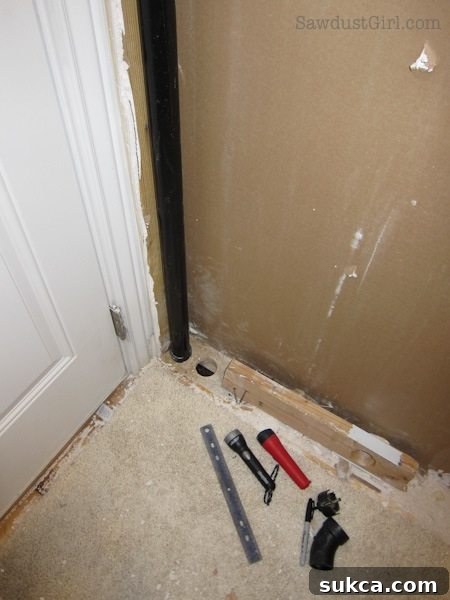 Rerouting Vent Pipe for Pocket Door Routing plumbing for pocket door clearance