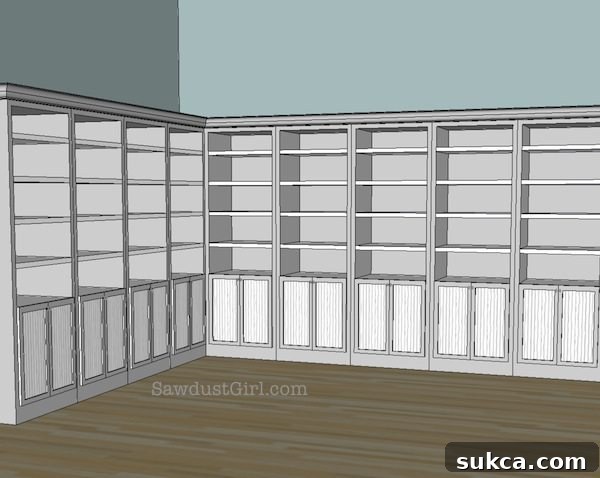Craft studio cabinet door ideas for organized and concealed storage