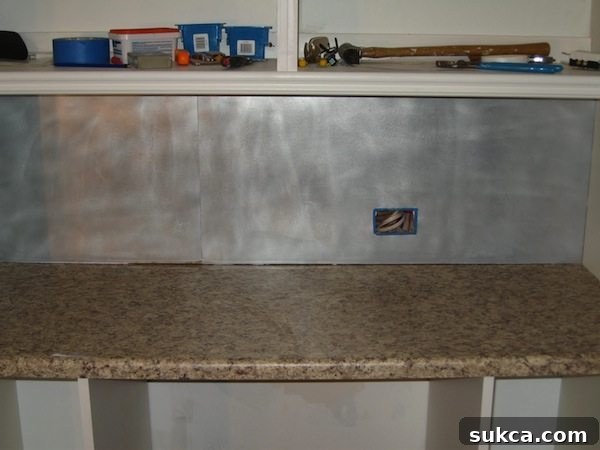 making a magnetic backsplash 2
