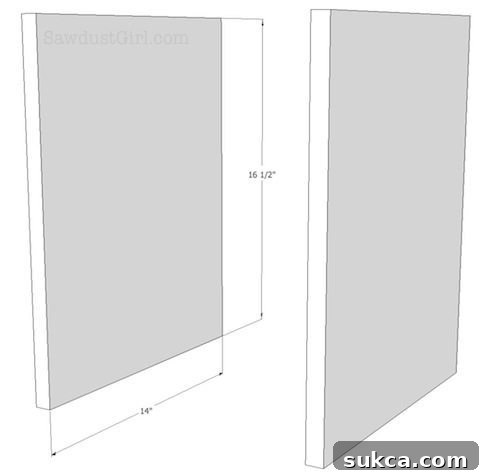 free-project-plans-upholstered-storage-bench-tutorial - Illustration of assembling the side panels of the bench