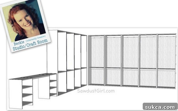 Detailed Sketch of Beckie's Future Custom Craft Studio Design