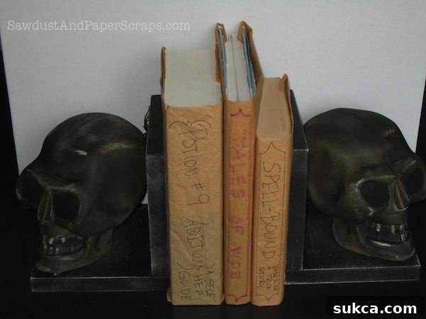 DIY Skull Bookends for Spooky Halloween Decor