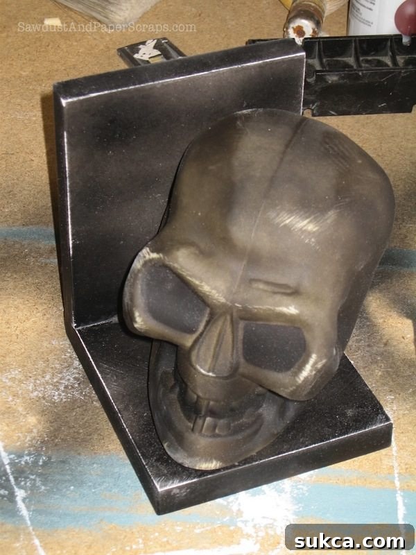 Skull bookend tutorial distressed