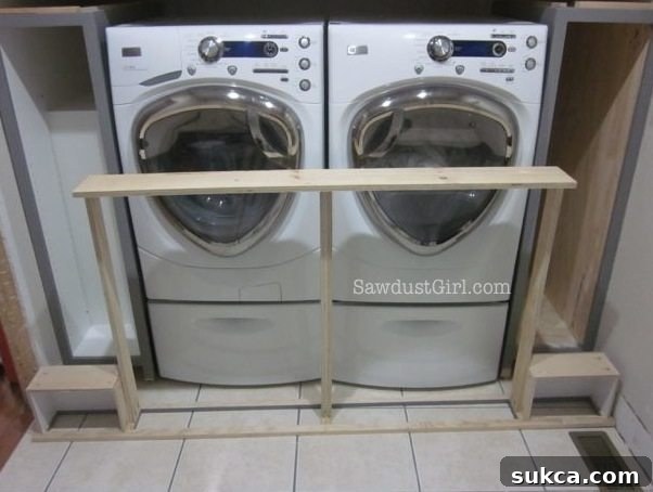 Detailed view of the DIY pull-out sweater drying rack frame.